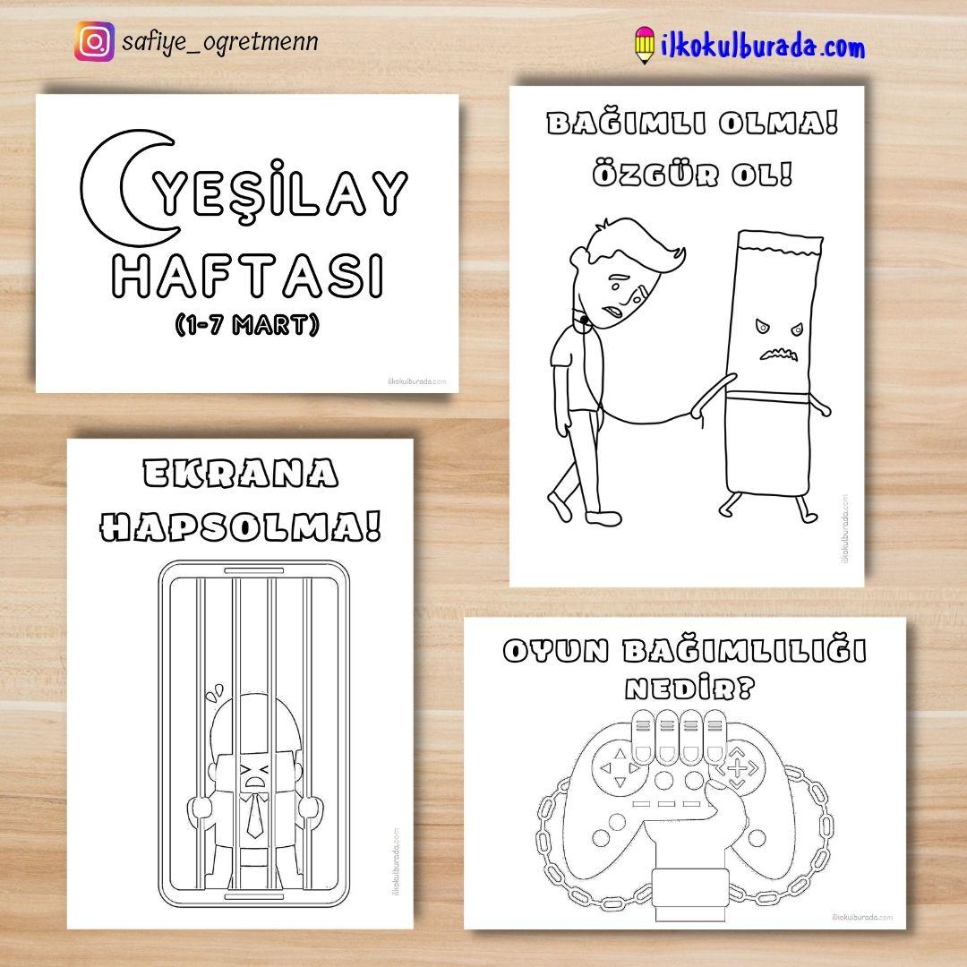 Yeşilay Haftası Boyama Sayfaları