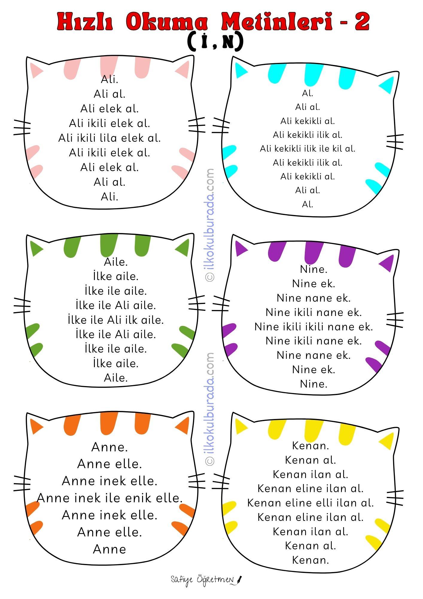 1.Sınıf Karesel Hızlı Okuma Metinleri - 2