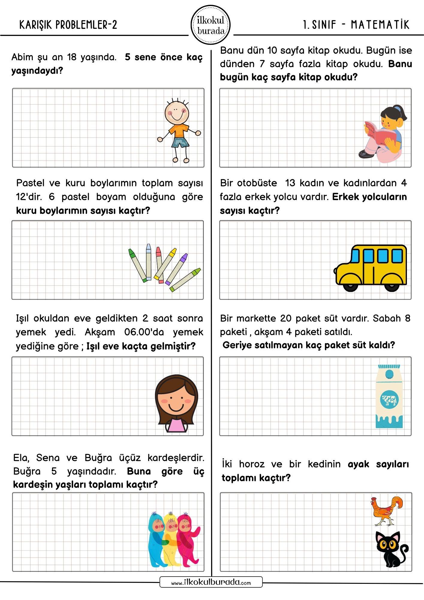1.Sınıf Karışık Problemler-2