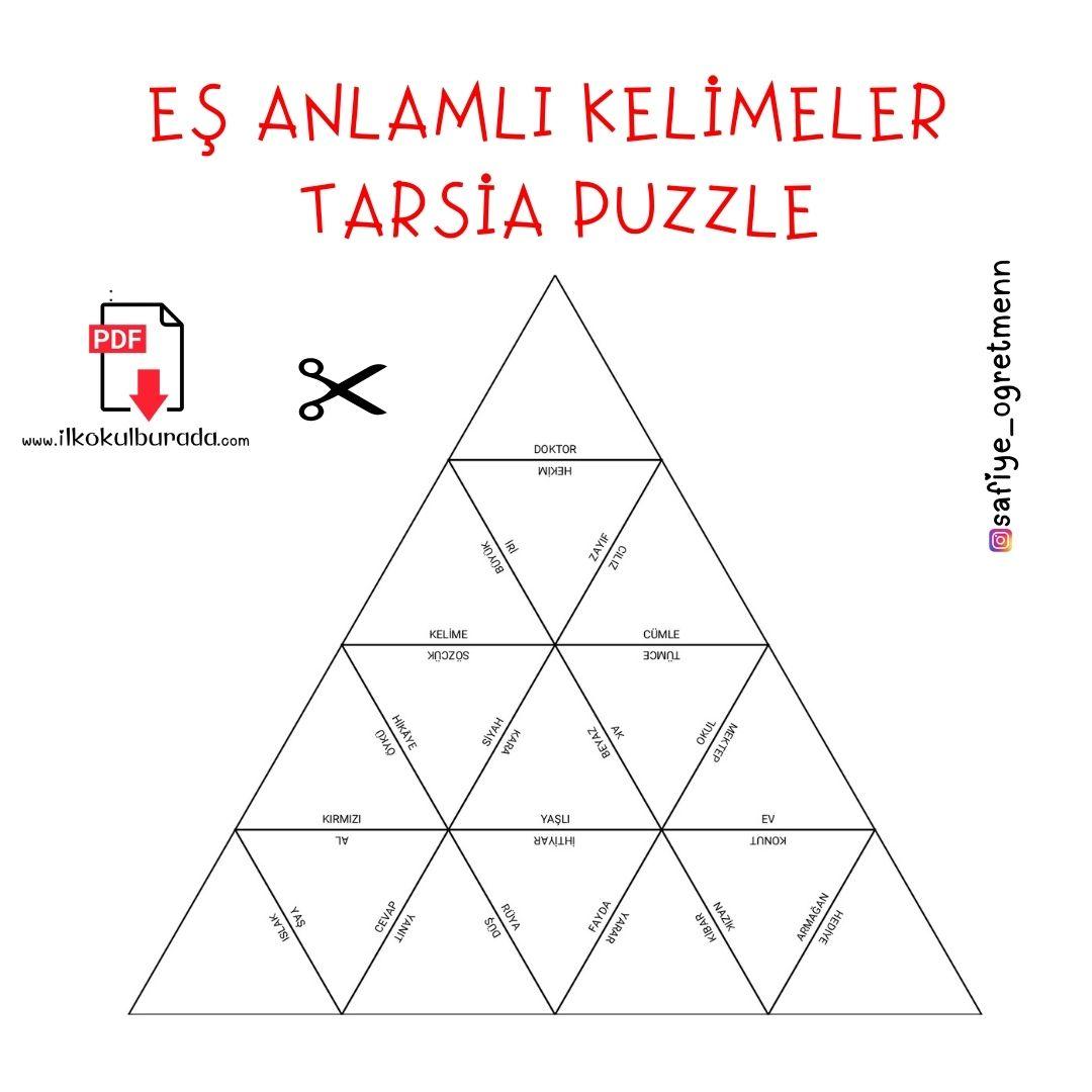 Eş Anlamlı Kelimeler Tarsia Puzzle Oyunu