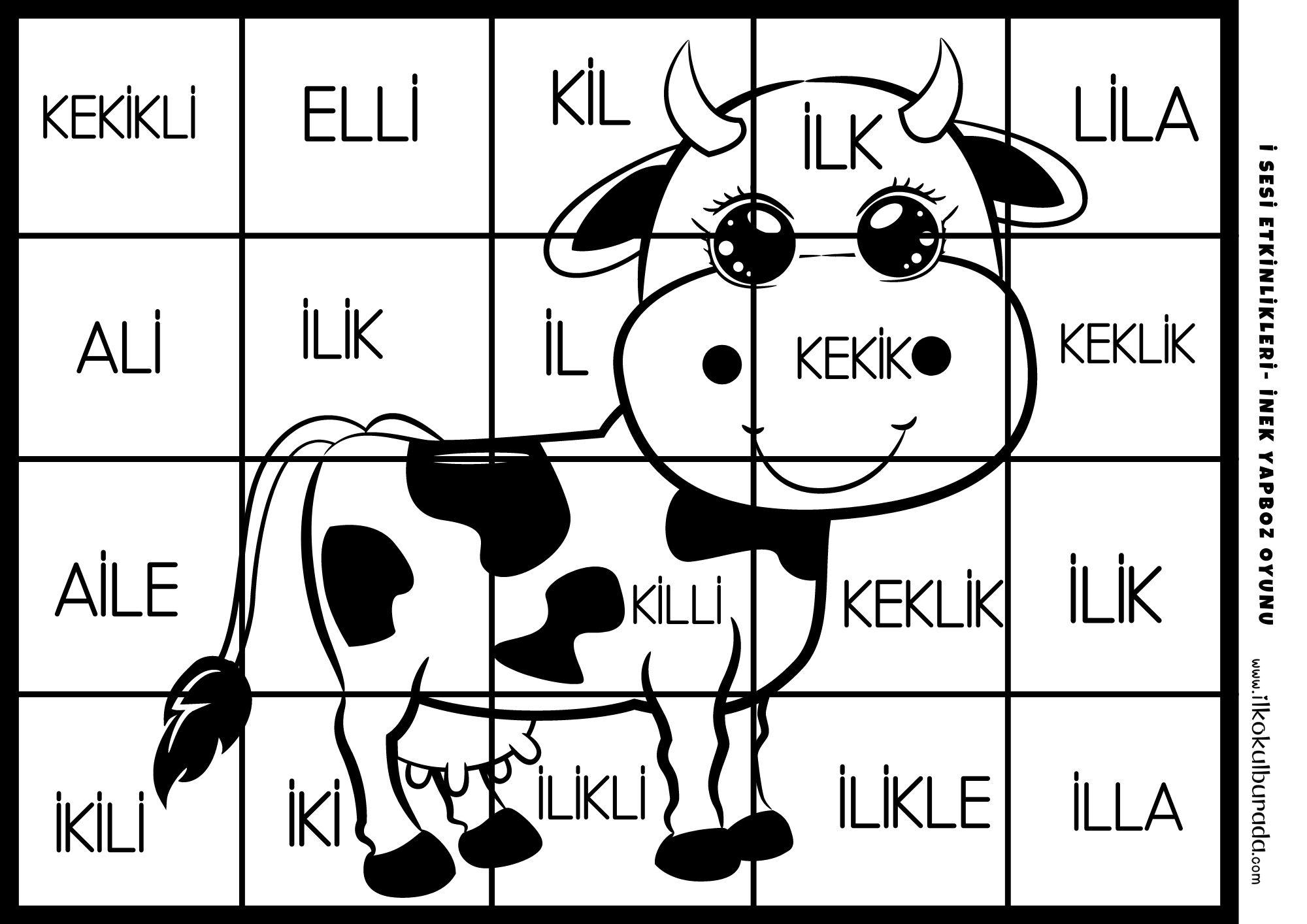 1. Sınıf İ Sesi Yapboz Oyunu Etkinlikleri