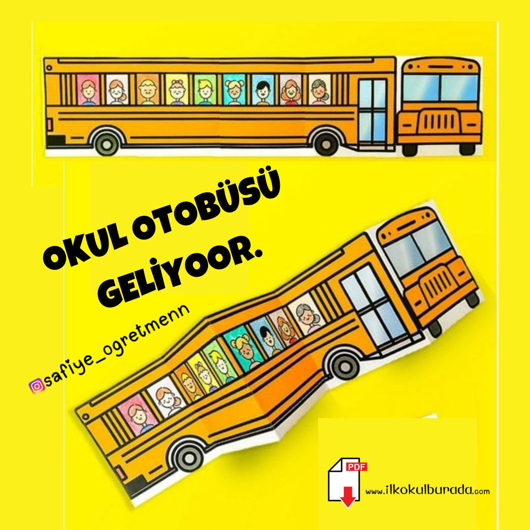 Büyük Boy Okul Otobüsü- Okullar Açılıyor- Sınıf Panosu İçin Otobüs