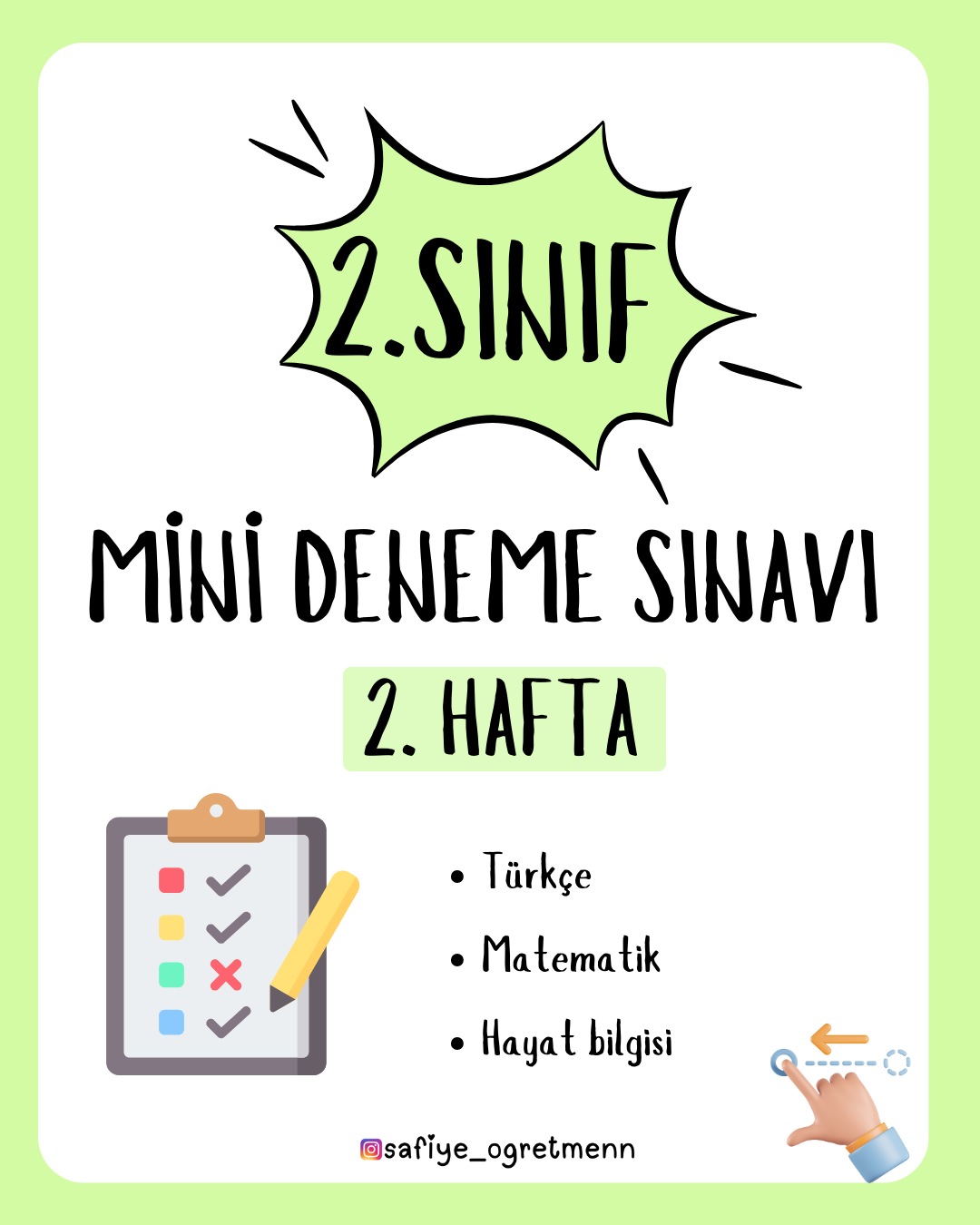 2.Sınıf Haftalık Mini Deneme Sınavı-2