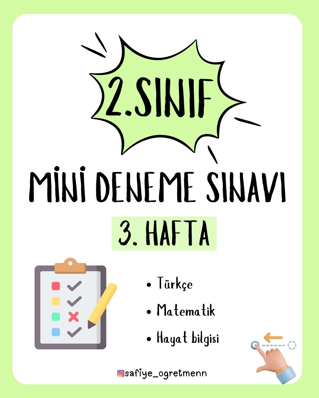 2.Sınıf Haftalık Mini Deneme - 3