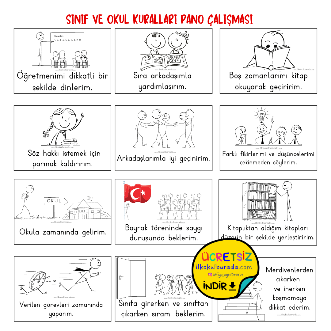 Sınıf ve Okul Kurallarımız Pano Çalışması