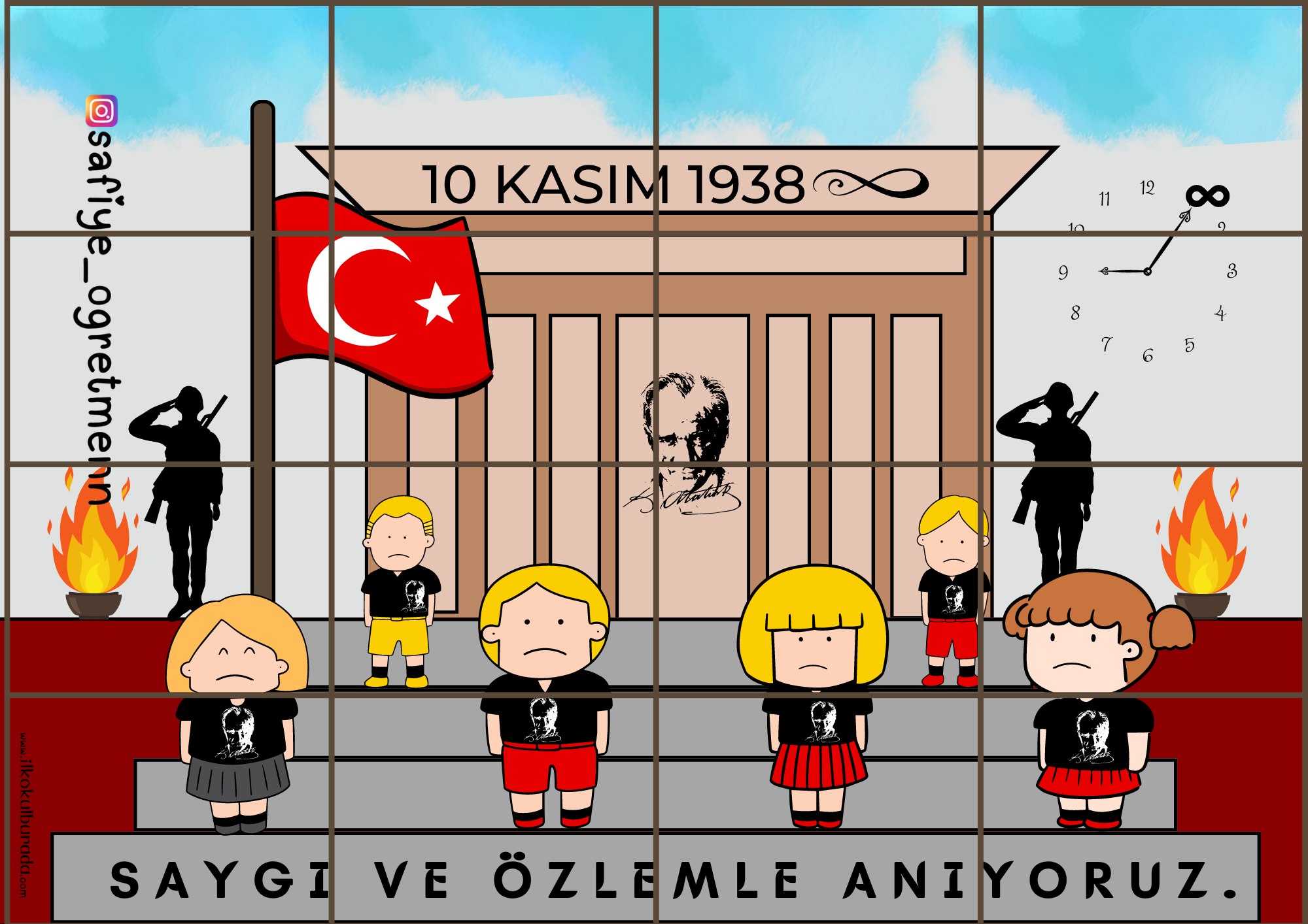 10 Kasım Atatürk'ü Anma Günü Renkli Pano Çalışması- 4