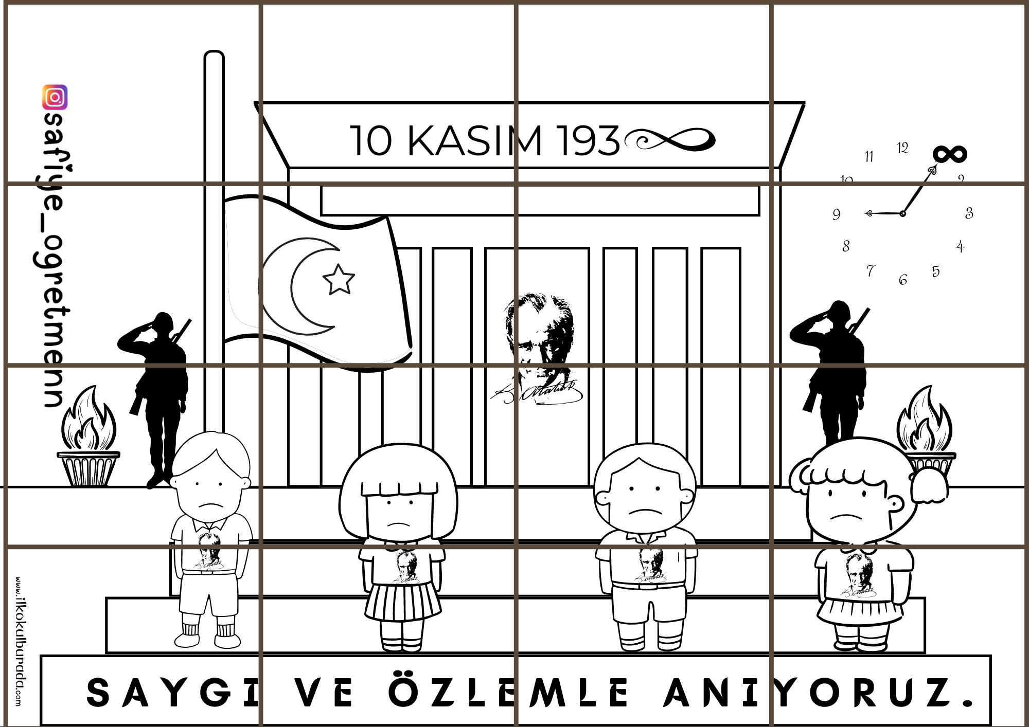 10 Kasım Atatürk'ü Anma Günü Renksiz Pano Çalışması-3