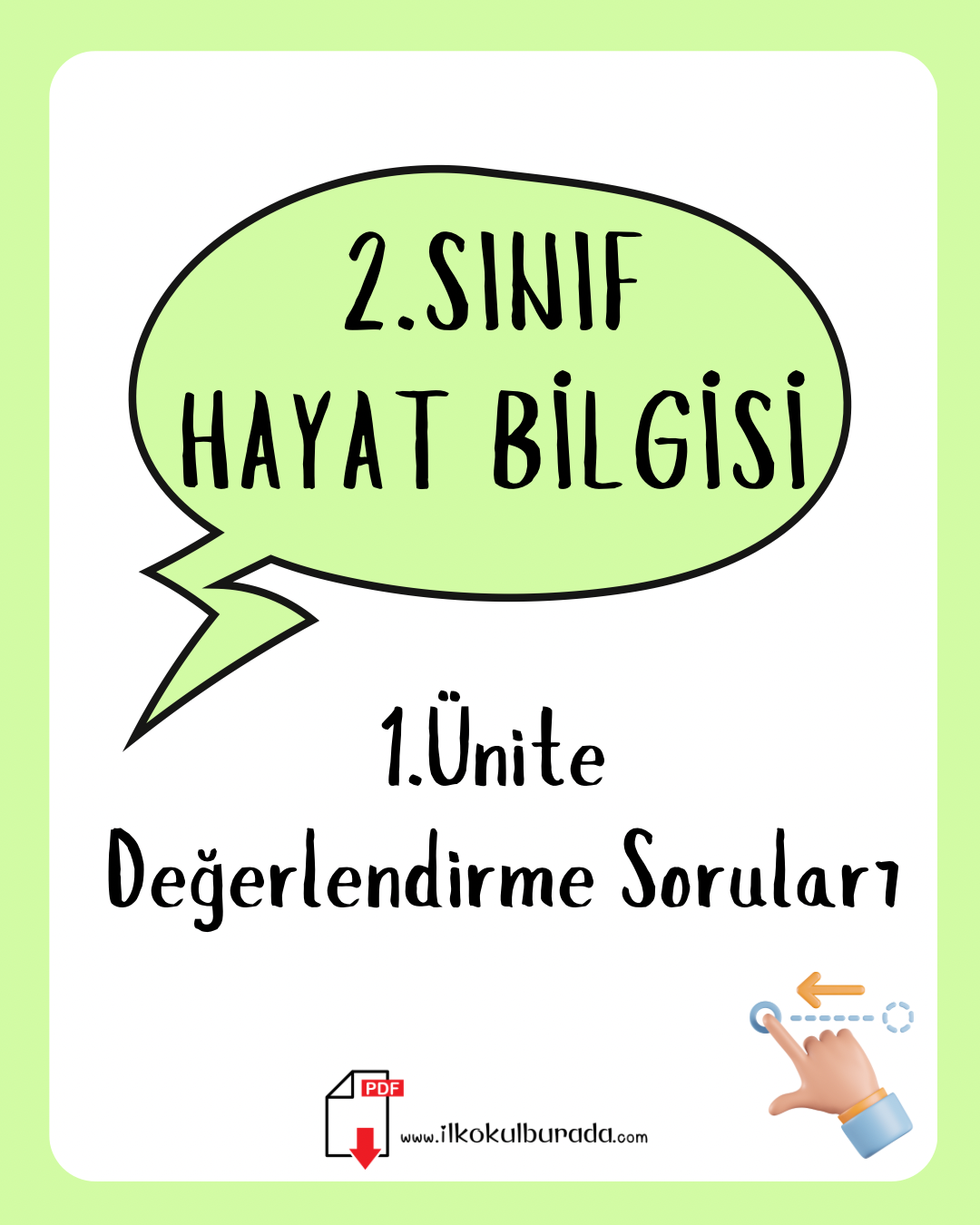 2.Sınıf Hayat Bilgisi 1.Ünite Genel Tekrar Çalışması-1