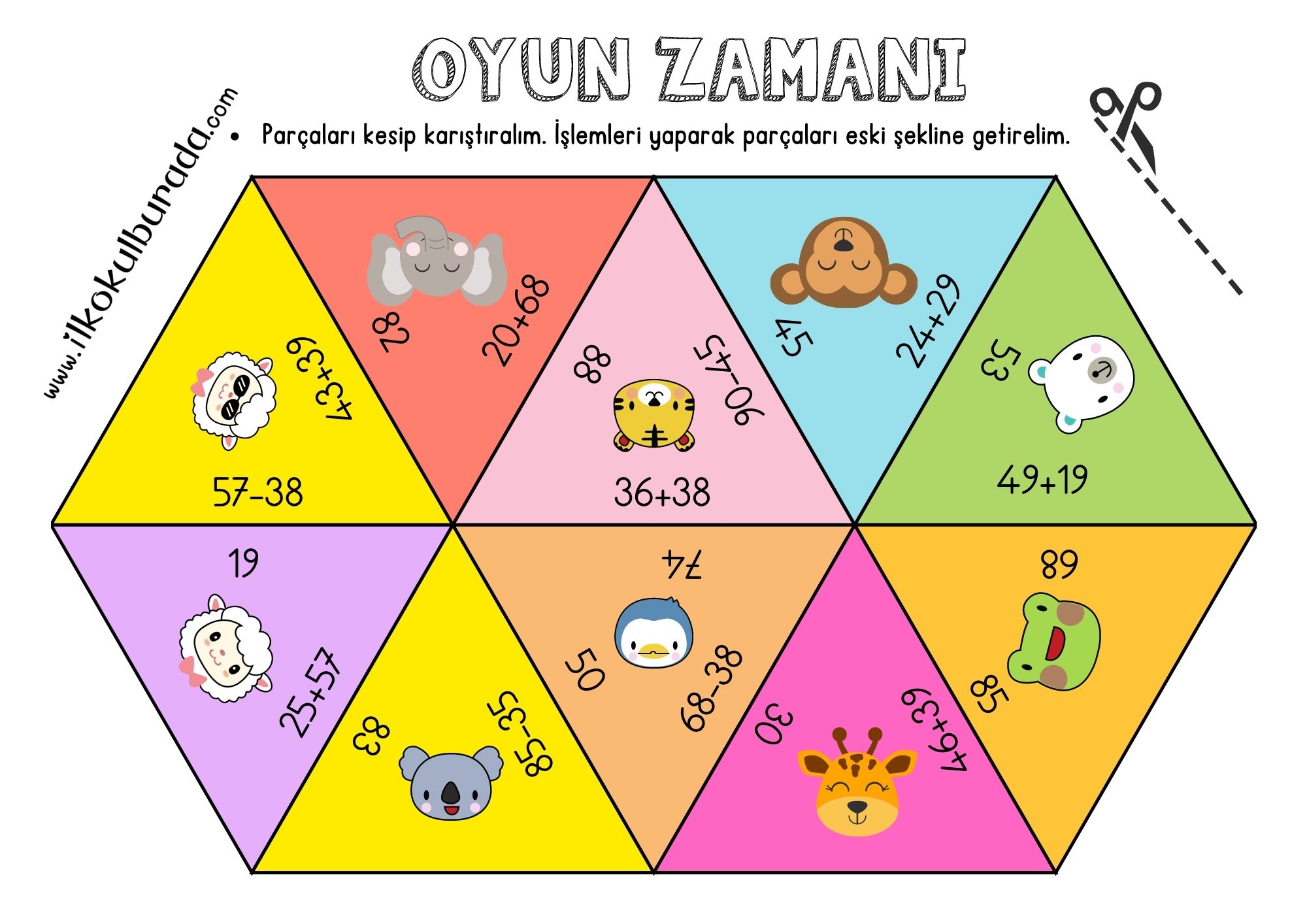 Toplama ve Çıkarma İşlemi Tarsia Puzzle