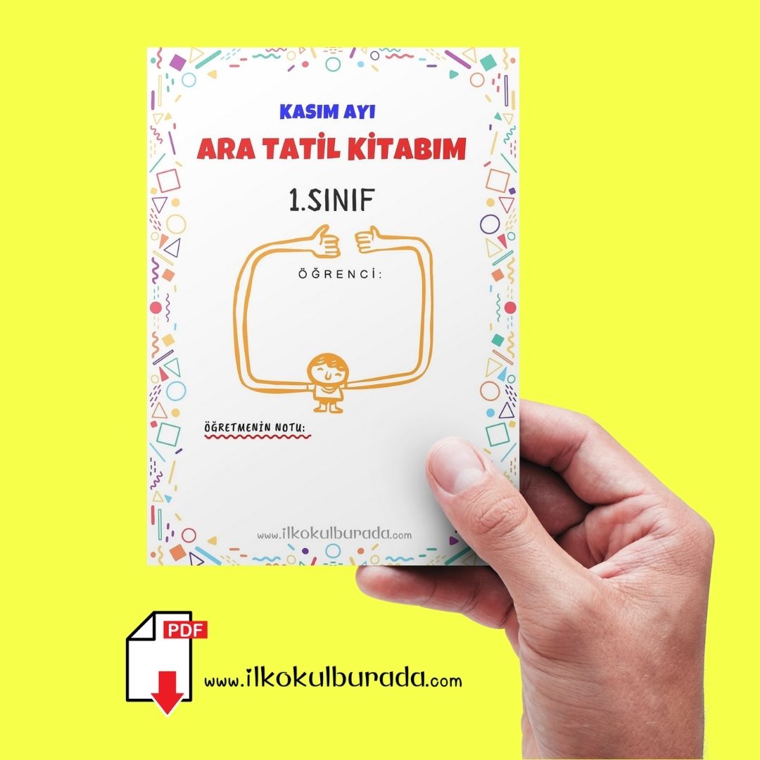 1. Sınıf Kasım Ayı Ara Tatil Etkinlikleri Kitabı