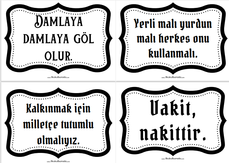 Yerli Malı Haftası Pano İçin Sözler