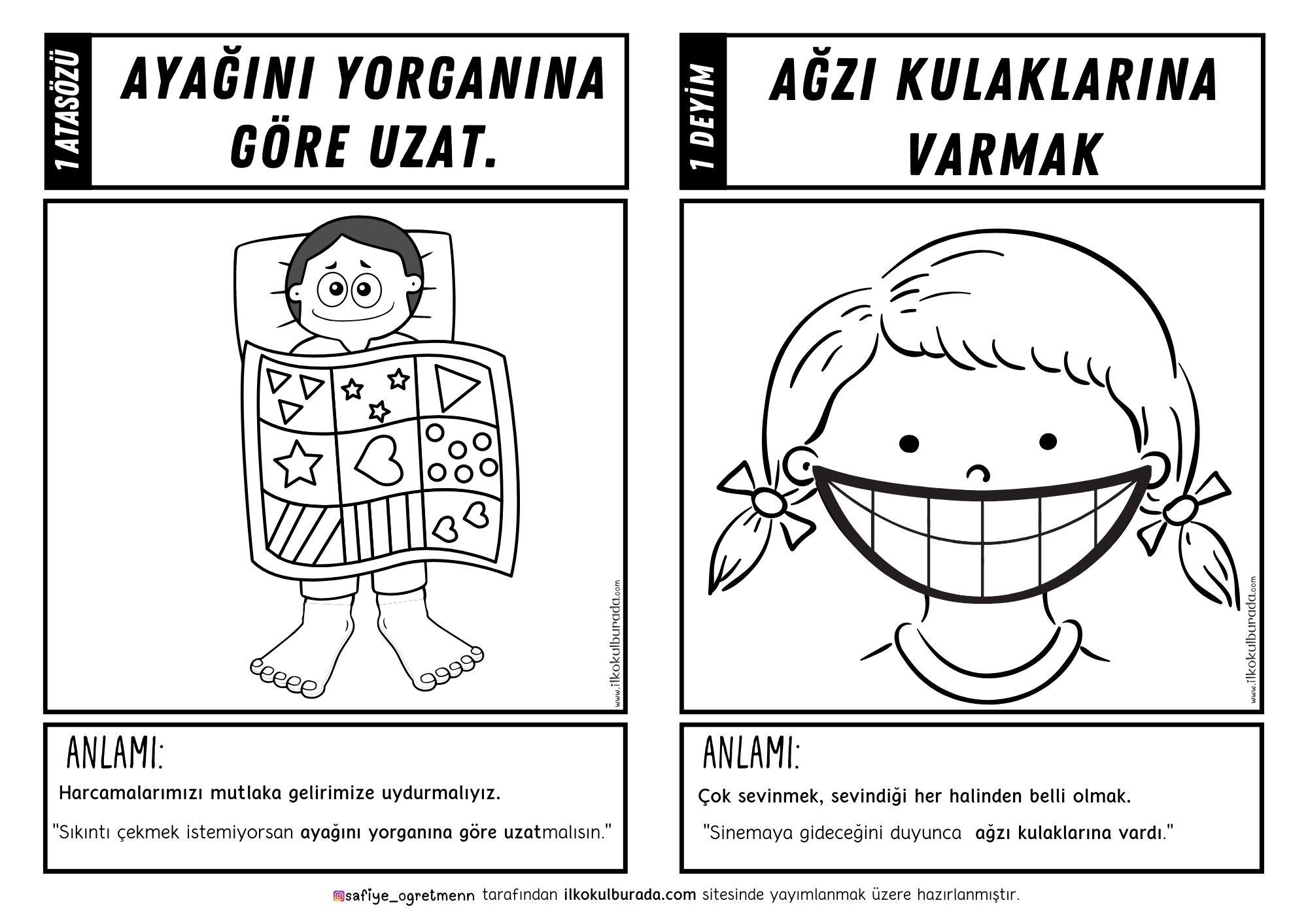Resimli-Boyamalı  Atasözleri ve Deyimler -1