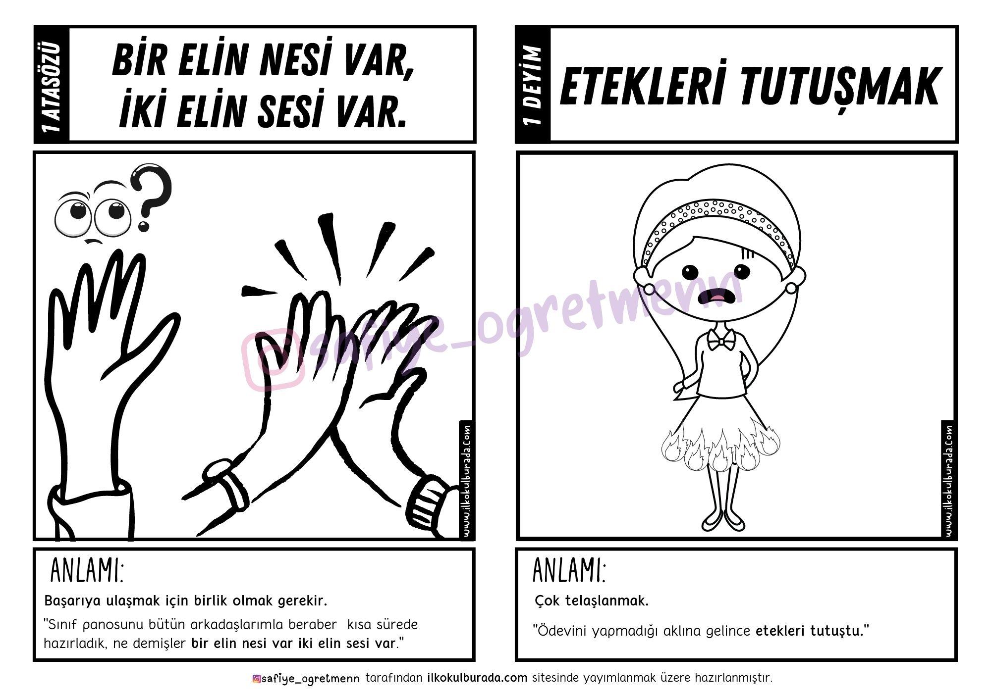 Resimli-Boyamalı Atasözleri ve Deyimler - 4