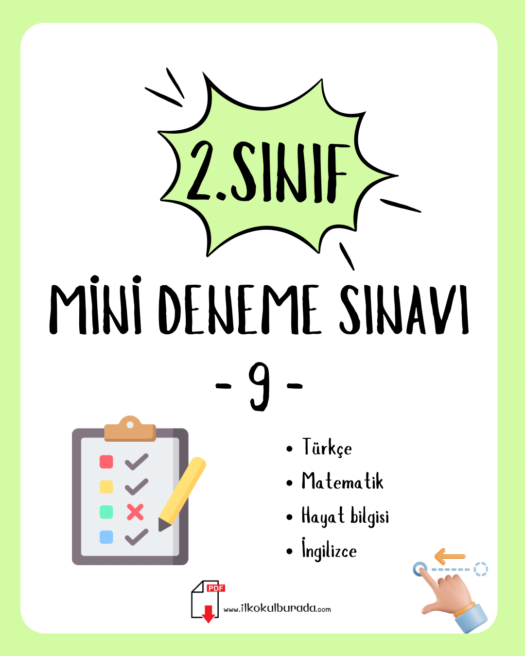 2.Sınıf Haftalık Mini Deneme Sınavı-9