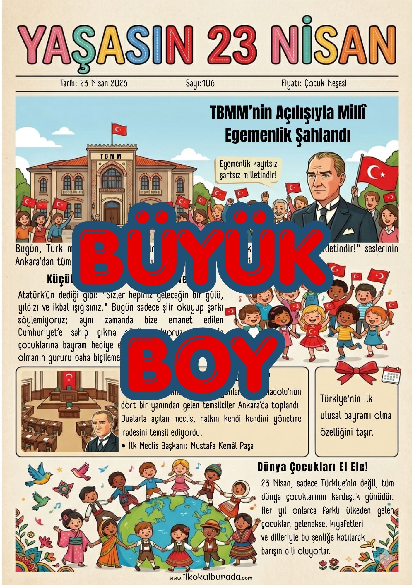 23 Nisan Çocuk Gazetesi Büyük Boy