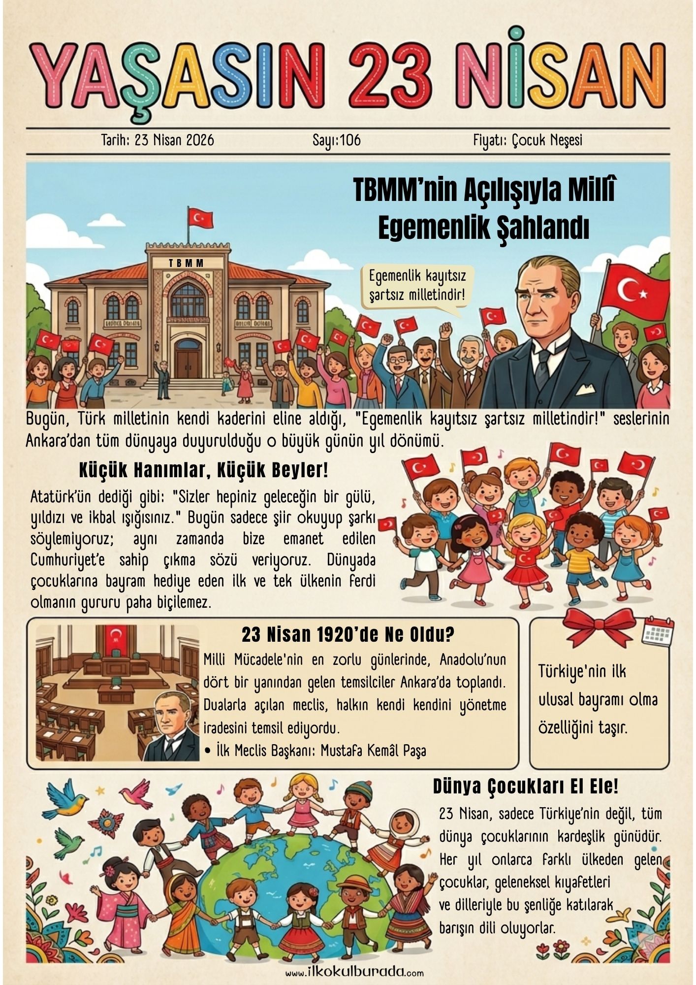 23 Nisan Çocuk Gazeteleri - Renkli ve Bilgilendirici